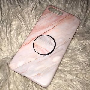 iPhone 7 Plus pink marble case